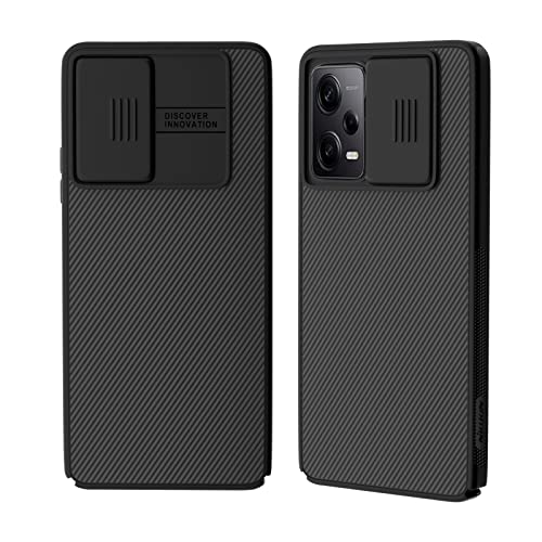 XTCASE Hülle für Xiaomi Redmi Note 12 Pro+ / Note 12 Pro Plus 5G Kameraschutz Handyhülle - Kamera Schutz mit Schieber, Premium Hybrid PC + TPU rutschfest Stoßfest Kratzfest - Schwarz von XTCASE