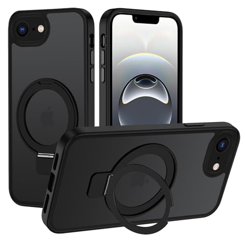XTCASE Hülle für iPhone 16e kompatibel mit Magsafe, Matt Handyhülle für iPhone 16e mit Magnet Ständer Durchscheinende Kratzfeste PC Rückseite + TPU Bumper - Schwarz XTCASE Hülle für iPhone 16e kompatibel mit Magsafe, Matt Handyhülle für iPhone 16e mit Magnet Ständer Durchscheinende Kratzfeste PC Rückseite + TPU Bumper - Schwarz von XTCASE