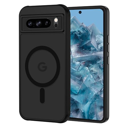 XTCASE für Google Pixel 8 Pro Hülle Magnetisch kompatibel mit Magsafe, Matt Transluzente Handyhülle für Google Pixel 8 Pro Kratzfeste PC Rückseite + TPU Bumper - Schwarz XTCASE für Google Pixel 8 Pro Hülle Magnetisch kompatibel mit Magsafe, Matt Transluzente Handyhülle für Google Pixel 8 Pro Kratzfeste PC Rückseite + TPU Bumper - Schwarz von XTCASE