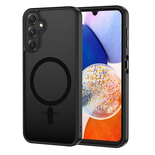 XTCASE für Samsung Galaxy A14 Hülle Magnetisch kompatibel mit Magsafe, Matt Transluzente Handyhülle für Samsung Galaxy A14 5G/4G Kratzfeste PC Rückseite + TPU Bumper - Schwarz XTCASE für Samsung Galaxy A14 Hülle Magnetisch kompatibel mit Magsafe, Matt Transluzente Handyhülle für Samsung Galaxy A14 5G/4G Kratzfeste PC Rückseite + TPU Bumper - Schwarz von XTCASE