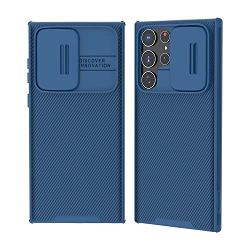 XTCASE für Samsung Galaxy S22 Ultra Hülle, Ultra Dünn Handyhülle mit Kameraschutz - Kamera Schutz mit Schieber, Premium Hybrid PC + TPU rutschfest Stoßfest Kratzfest - Blau von XTCASE