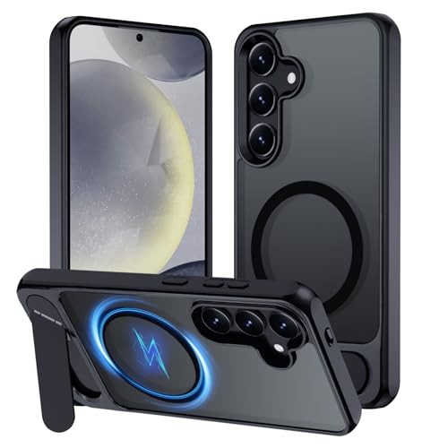 XTCASE für Samsung Galaxy S24 5G Hülle Magnetisch kompatibel mit Magsafe, Matt Transluzente Handy Hülle mit Aluminium-Ständer Militärschutz Stoßfest Handyhülle Kratzfest Hardcase, Schwarz XTCASE für Samsung Galaxy S24 5G Hülle Magnetisch kompatibel mit Magsafe, Matt Transluzente Handy Hülle mit Aluminium-Ständer Militärschutz Stoßfest Handyhülle Kratzfest Hardcase, Schwarz von XTCASE