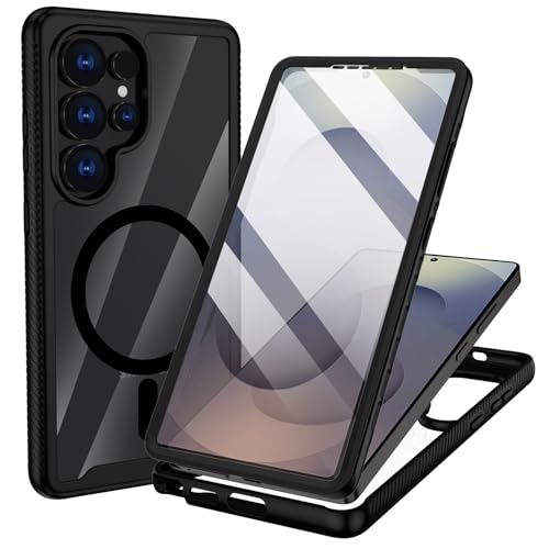 XTCASE für Samsung Galaxy S25 Ultra Hülle Magnetisch Kompatibel mit Magsafe, 360 Grad Ganzkörper Schutzhülle mit eingebauter Displayschutzfolie, Stoßfest Kratzfeste Nie Vergilbung FallSchutz, Schwarz XTCASE für Samsung Galaxy S25 Ultra Hülle Magnetisch Kompatibel mit Magsafe, 360 Grad Ganzkörper Schutzhülle mit eingebauter Displayschutzfolie, Stoßfest Kratzfeste Nie Vergilbung FallSchutz, Schwarz von XTCASE