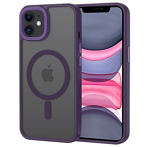 XTCASE für iPhone 11 Hülle Magnetisch kompatibel mit Magsafe, Matt Transluzente Handyhülle für iPhone 11 Kratzfeste PC Rückseite + TPU Bumper - Lila von XTCASE