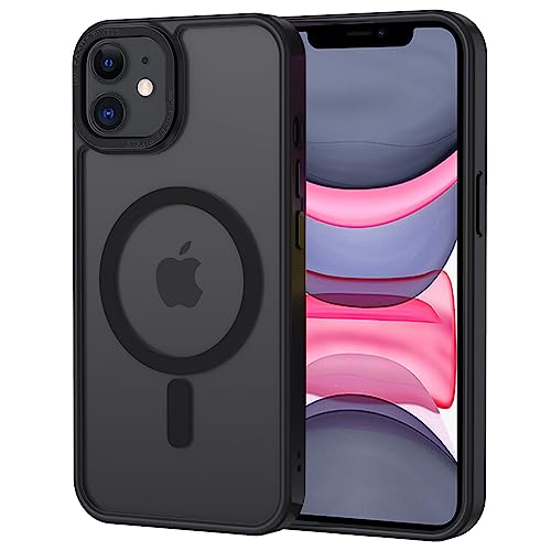 XTCASE für iPhone 11 Hülle Magnetisch kompatibel mit Magsafe, Matt Transluzente Handyhülle für iPhone 11 Kratzfeste PC Rückseite + TPU Bumper - Schwarz von XTCASE