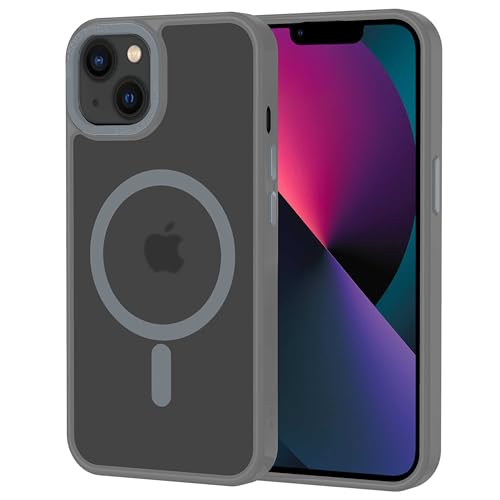 XTCASE für iPhone 13 Hülle Magnetisch kompatibel mit Magsafe, Matt Transluzente Handyhülle für iPhone 13 Kratzfeste PC Rückseite + TPU Bumper - Grau von XTCASE