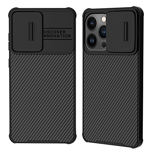 XTCASE für iPhone 13 Pro Max Hülle, Kameraschutz Handyhülle - Kamera Schutz mit Schieber, Premium Hybrid PC + TPU rutschfest Stoßfest Kratzfest - Schwarz von XTCASE