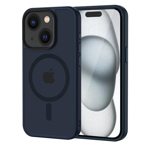 XTCASE für iPhone 15 Hülle Magnetisch kompatibel mit Magsafe, Matt Transluzente Handyhülle für iPhone 15 Kratzfeste PC Rückseite + TPU Bumper - Blau von XTCASE