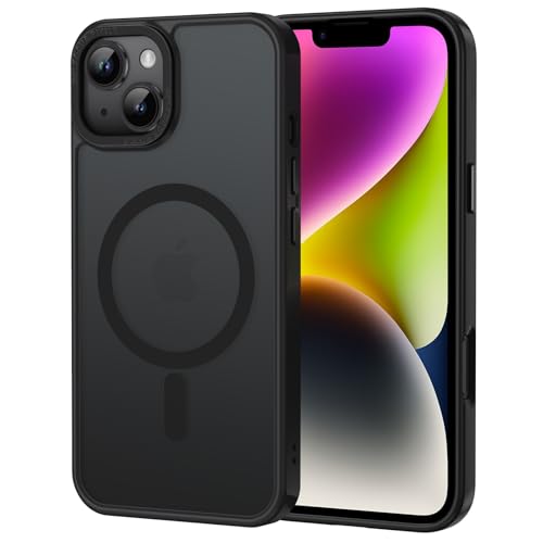 XTCASE für iPhone 15 Hülle Magnetisch kompatibel mit Magsafe, Matt Transluzente Handyhülle für iPhone 15 Kratzfeste PC Rückseite + TPU Bumper - Schwarz XTCASE für iPhone 15 Hülle Magnetisch kompatibel mit Magsafe, Matt Transluzente Handyhülle für iPhone 15 Kratzfeste PC Rückseite + TPU Bumper - Schwarz von XTCASE