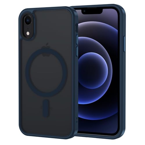 XTCASE für iPhone XR Hülle Magnetisch kompatibel mit Magsafe, Matt Transluzente Handyhülle für iPhone XR Kratzfeste PC Rückseite + TPU Bumper - Blau von XTCASE