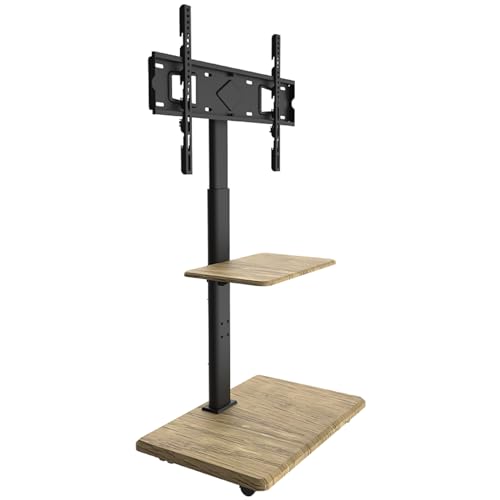 XTRARM Delphos Mobiler TV Ständer Rollbar mit Holzfuß, Fernsehständer für 32-70 Zoll Fernseher bis zu 45 kg, Hoehenverstellbar bis ca.130 cm Drehbar ±25° Max.VESA 600x400 XTRARM Delphos Mobiler TV Ständer Rollbar mit Holzfuß, Fernsehständer für 32-70 Zoll Fernseher bis zu 45 kg, Hoehenverstellbar bis ca.130 cm Drehbar ±25° Max.VESA 600x400 von XTRARM
