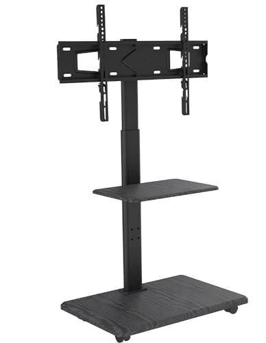 XTRARM Delphos Mobiler TV Ständer Rollbar mit Holzfuß, Fernsehständer für 32-70 Zoll Fernseher bis zu 45 kg, Hoehenverstellbar bis ca.130 cm Drehbar ±25° Max.VESA 600x400 von XTRARM