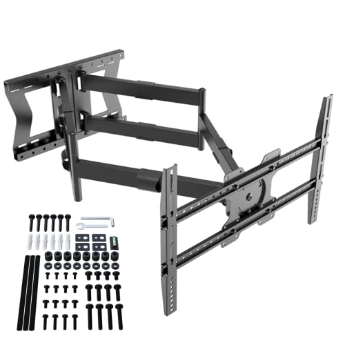 XTRARM TiTon Double 100 cm Wandabstand TV Wandhalterung, Langer Schwenkarm, neigen, schwenken, rotieren, ausziehen, für TV ca. 45-100 Zoll bis 80kg bis VESA 600x400mm, TV-Halterung Schwarz von XTRARM