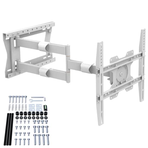 XTRARM TiTon F 80 cm Wandabstand, TV Wandhalterung, Langer Schwenkarm, neigen, schwenken, rotieren, ausziehen, TV ca. 32-75 Zoll bis 60kg, bis VESA 400x400mm, TV-Halterung, Weiss von XTRARM