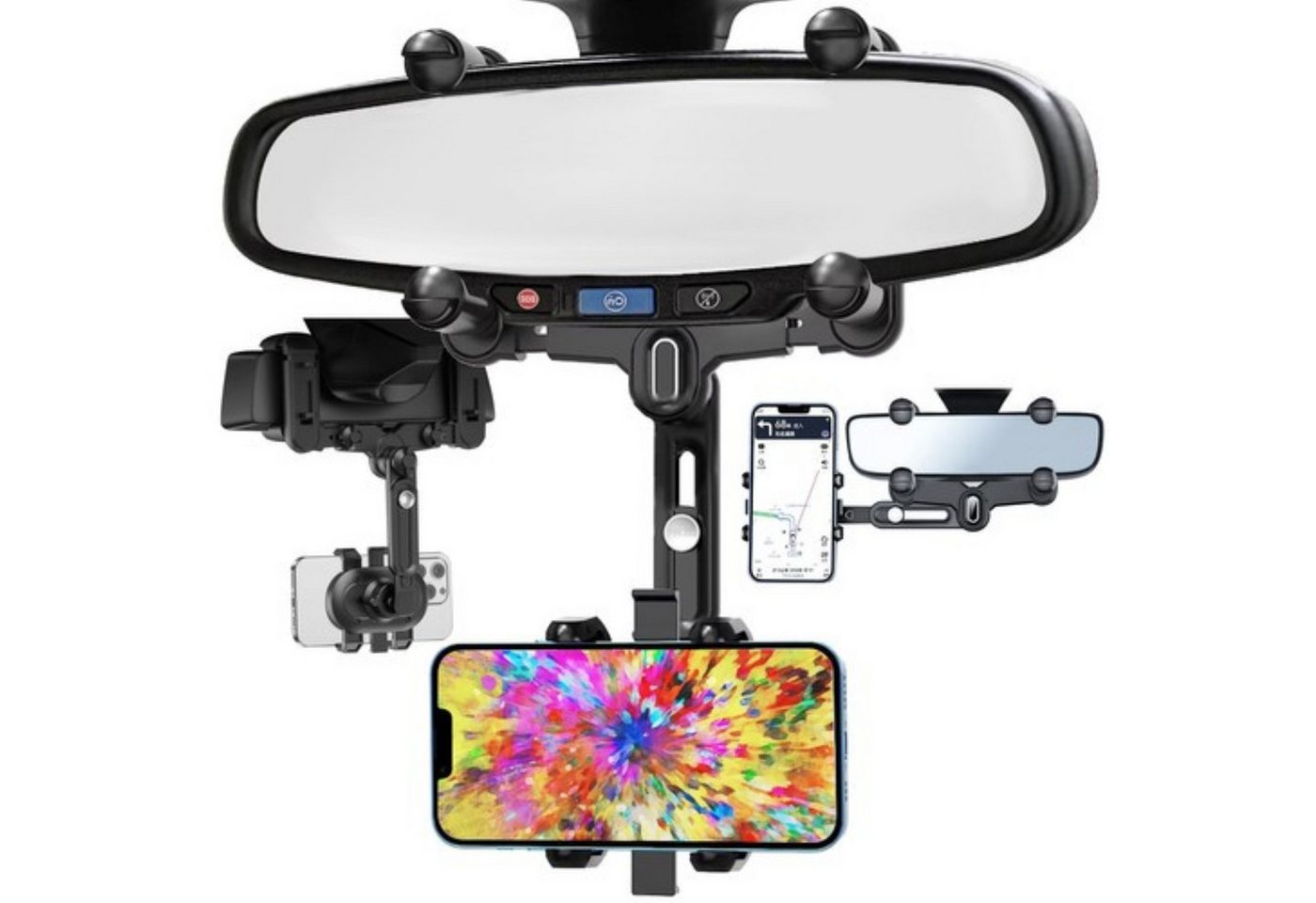 XTROBB Spiegelhalterung Handyhalterung mit 360°-Drehung für den Rückspiegel Handy-Halterung, (bis 7,7 Zoll, Universeller Auto-Handyhalter für Spiegelmontage mit 360°-Drehung, Handyhalter für den Rückspiegel mit 360°-Drehung und Verstellbarkeit, 360° drehbarer Autotelefonhalter mit stabiler Rückspiegel-Befestigung) XTROBB Spiegelhalterung Handyhalterung mit 360°-Drehung für den Rückspiegel Handy-Halterung, (bis 7,7 Zoll, Universeller Auto-Handyhalter für Spiegelmontage mit 360°-Drehung, Handyhalter für den Rückspiegel mit 360°-Drehung und Verstellbarkeit, 360° drehbarer Autotelefonhalter mit stabiler Rückspiegel-Befestigung) von XTROBB
