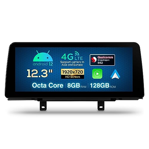 XTRONS 12.3 Zoll Android 12 Autoradio Multimedia Player Qualcomm 662 Octa Core 6+128 Eingebaute 4G LTE Qualcomm Bluetooth 5.1 Für BMW 3er F30/F31/F34 4er F32/F33/F36 Linkslenker-Fahrzeuge NBT-System von XTRONS