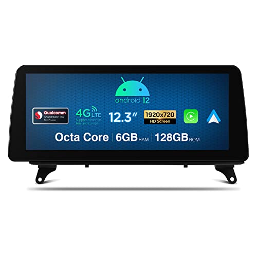 XTRONS 12.3 Zoll Android 12 Autoradio Multimedia Player Qualcomm 662 Octa Core 6+128 Eingebaute 4G LTE Unterstützung Qualcomm Bluetooth 5.1 Für BMW X5 E70/X6 E71 Linkslenker-Fahrzeuge mit CCC System von XTRONS