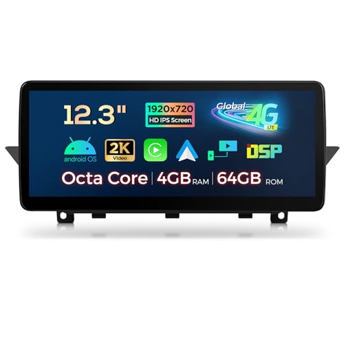XTRONS 12.3 Zoll HD IPS Android 14 Autoradio Octa Core 4GB 64GB 4G LTE Car Play Android Auto Bluetooth GPS WLAN Optional DAB OBD TPMS DVR AHD Kamera Für BMW X1 E84(2009-2015) ohne Originalanzeige von XTRONS