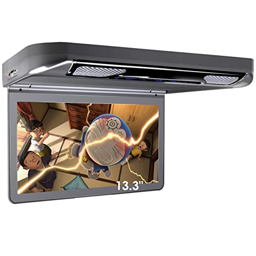 XTRONS 13,3" Digital DVD Player im Auto TFT 16:9 Bildschirm für Auto Bus unterstützt 1080P Video Auto Overhead DVD Player Auto Monitor mit HDMI Port Automosphäre LED Licht Wince Türsteuerung von XTRONS