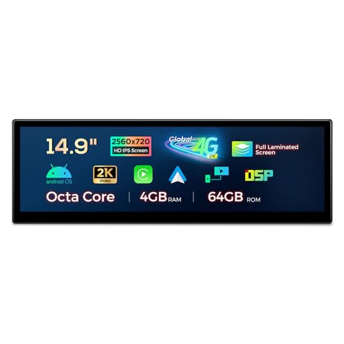 XTRONS 14.9 Zoll 2K IPS Android Autoradio Octa Core 4GB 64GB 4G LTE Car Play Android Auto Bluetooth GPS WLAN Optional DAB OBD TPMS DVR AHD Kamera Für BMW 3er E90 E91 E92 E93 M3 CCC System von XTRONS