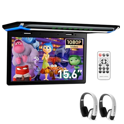 XTRONS 15,6“ Digital TFT 16:9 FHD Bildschirm für Auto Bus unterstützt 1080P Video Auto Overhead Player Auto Monitor mit HDMI Port Automosphäre LED Licht Windows CE für Urlaub (CM156HD+DWH006x2) von XTRONS