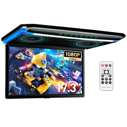 XTRONS 17,3“ Digital TFT FHD 16:9 Bildschirm für Auto Bus unterstützt 1080P Video Auto Overhead Player Auto Monitor mit HDMI Port Automosphäre LED Licht Windows CE für Urlaub (CM173HD) von XTRONS