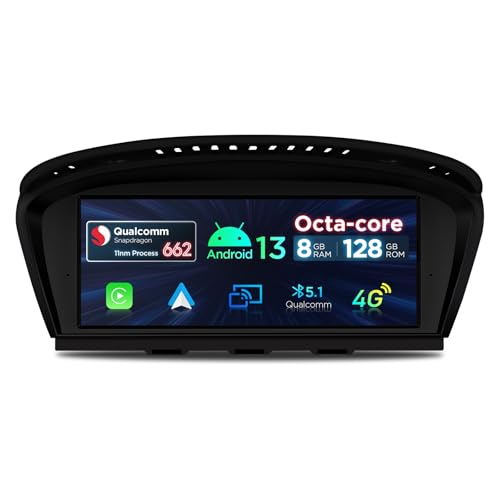 XTRONS 8.8''Android 12 Autoradio Qualcomm 662 Octa Core 8+128 Auto Stereo Multimedia Player Eingebauter 4G LTE Unterstützung Qualcomm Bluetooth 5.1 für BMW 3Ser E90 5Ser E60 mit CIC System von XTRONS