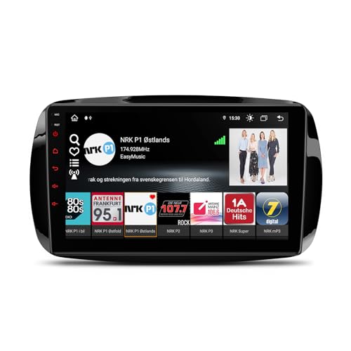 XTRONS 9 Zoll Android 14 Autoradio Octa Core 4GB 64GB Eingebautes 4G LTE CarAutoPlay/Android Auto/DSP/WiFi/GPS Bluetooth 5.0 Optional DAB+ OBD DVR für Smart Fortwo Coupe Cabrio(2015-2018) von XTRONS