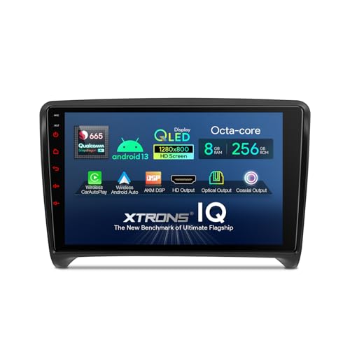 XTRONS 9 Zoll QLED Android 12 Autoradio Qualcomm 665 Octa Core 8GB 256GB Eingebaut 4G LTE CarAutoPlay Android Auto AKM DSP HD Ausgang Optional OBD DVR DAB TPMS Für Audi TT MK2 8J(IQP92TTAP) von XTRONS