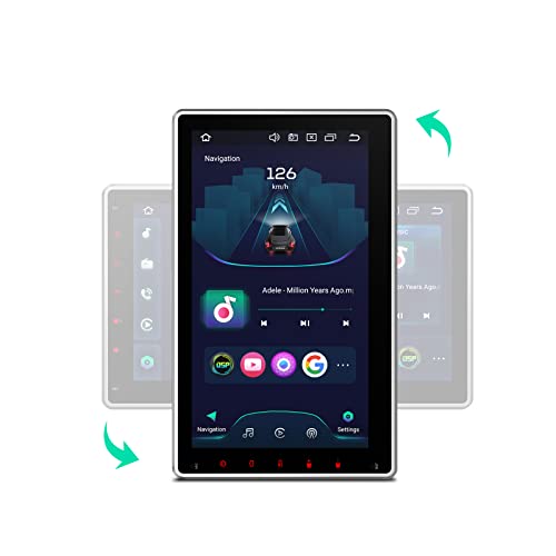 XTRONS Android 12 Autoradio 10.1 Zoll Drehbarer QLED Display Multimedia Player Octa Core 8+128 Eingebauter 4G LTE/CarAutoPlay/Android Auto/ROHM DSP 1280 * 720 IPS Bildschirm 2 Din Universal(TIX125L) von XTRONS