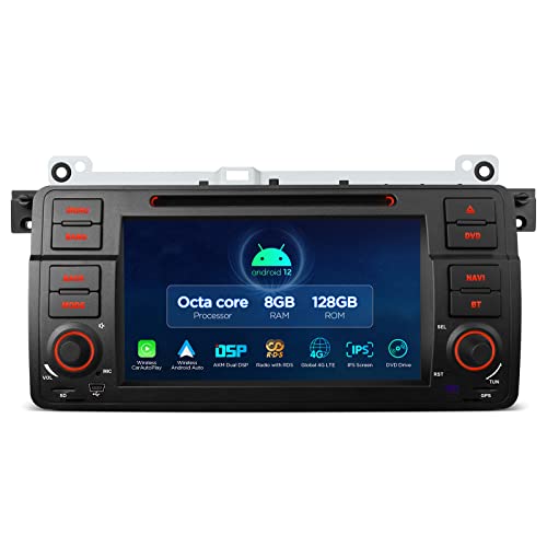 XTRONS Android 12 Autoradio 7 Zoll Display Multimedia Player Octa Core 8GB 128GB Eingebauter 4G LTE/CarAutoPlay/Android Auto/ROHM DSP 1024 * 600 IPS Bildschirm für BMW E46 M3 Rover 75 MG ZT von XTRONS