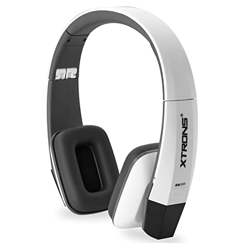 XTRONS Weiße IR Wireless Kopfhörer Dual Channel Stereo Infrarot Headsets Schnurlos Zwei Kanäle mit eingebautem IR Transmitter von XTRONS