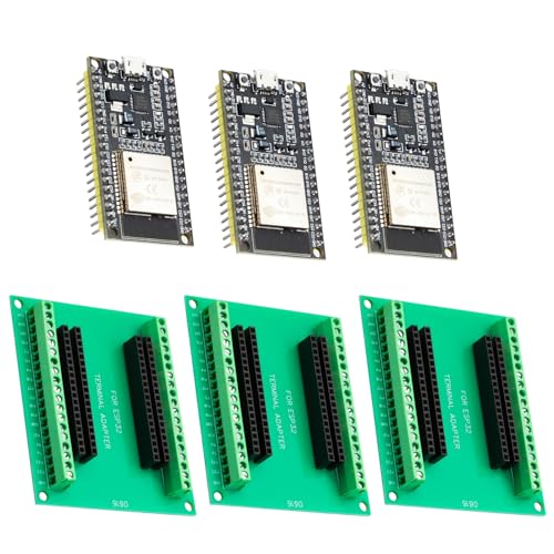 3 Stücke ESP32S ESP32 Entwicklungsboard 2.4GHz Dual-Mode WiFi+ Bluetooth Dual Cores Mikrocontroller Prozessor, mit Zwei Breakout Boards von XTVTX