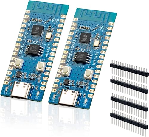 USB C ESP32C3 ESP32 Entwicklungsboard mit WiFi, Bluetooth, BLE Unterstützung, Mikrocontroller mit bis zu 160MHz Taktrate, 4MB Flash, 384KB ROM, 400KB SRAM, Kompatibel mit Arduino IDE（2 Stücke） von XTVTX