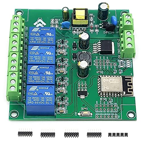 XTVTX ESP8266 Drahtloses WIFI 4 Kanal Relais Modul ESP-12F Wifi Entwicklungs Platine für Smart Home Access Control für drahtlose Steuerung DC7‑12V/5V USB von XTVTX