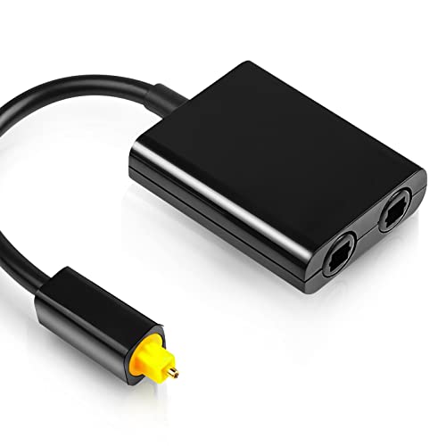 XTVTX Toslink Splitter 1 in 2 Out Dual Port Toslink Digital Optischer optisches audiokabel Adapter,Digital Fiber Optic Splitter Adapter Converter für CD/DVD-Player/Digital-TV/PS3/X-Box360 von XTVTX