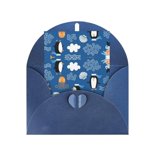 Pinguin-Schildkröte, stilvoll, einzigartig, Perlen-Grußkarten, Sortiment mit Umschlägen, Grußkarten, blanko Karten Pinguin-Schildkröte, stilvoll, einzigartig, Perlen-Grußkarten, Sortiment mit Umschlägen, Grußkarten, blanko Karten von XTYGETY