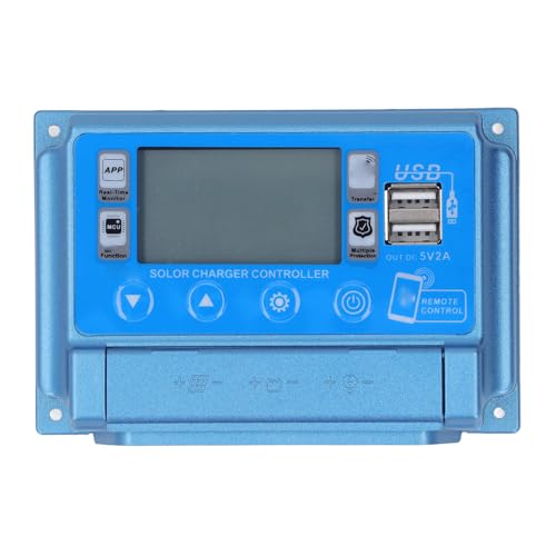 XTEVU Solar Ladungscontroller, MPPT -Regler und Photovoltaik -Panel -Controller mit Dual -USB, 12V 24 V 36V 48 V 60 V Selbstanpassung für Bluetooth -Solarladesysteme (50a) von XTevu