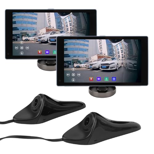XTevu Seitenansichtskamera, Toter-Winkel-Kamera, 5-Zoll-Touchscreen-Monitor, 1920 x 1080P DVR-System, Rückfahrkamera-Kit für Links und rechts (SM502AI-B) von XTevu