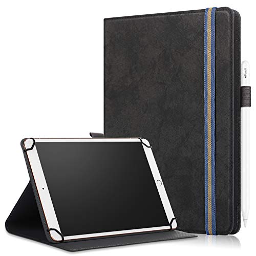 XTstore Universal Hülle für 9-11" Tablet, Flip Cover Case Schutzhülle für Fire HD 10,Galaxy Tab A6 10.1/Tab E 9.6", Huawei MediaPad T3 T5/M5 Lite 10, iPad 2018,Lenovo TB-X103F/Tab4 10, Schwarz von XTstore