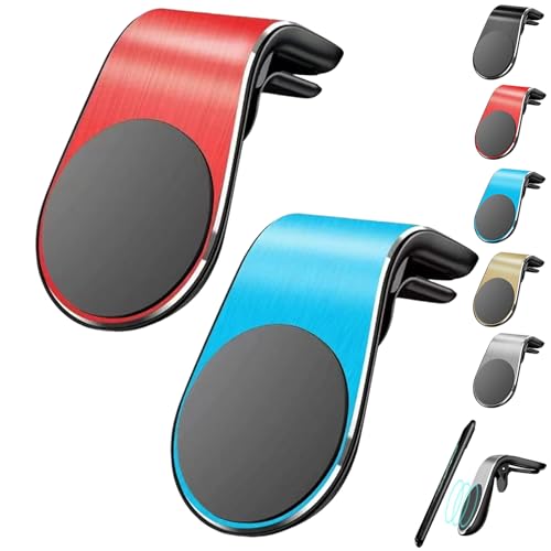 XUANXUANQZ Joyeloo Handyhalterung, Magnethalterung für Handynavigation, L-förmige, drehbare Autohalterung, Universal-Handyhalterung mit Magnet (Blau+Rot) von XUANXUANQZ
