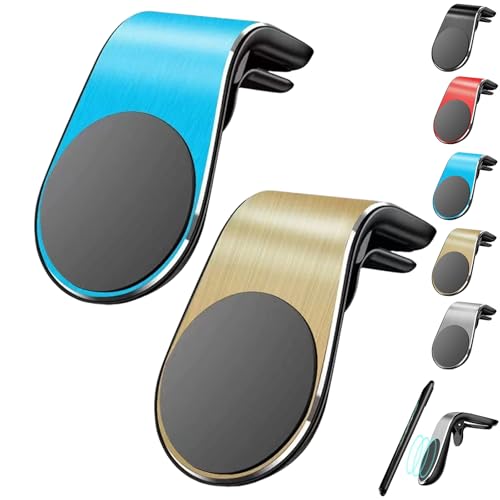 XUANXUANQZ Joyeloo Handyhalterung, Magnethalterung für Handynavigation, L-förmige, drehbare Autohalterung, Universal-Handyhalterung mit Magnet (Gold+Blau) von XUANXUANQZ
