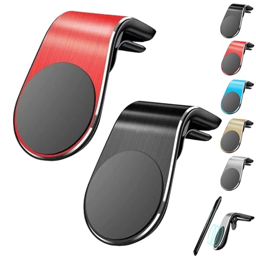 XUANXUANQZ Joyeloo Handyhalterung, Magnethalterung für Handynavigation, L-förmige, drehbare Autohalterung, Universal-Handyhalterung mit Magnet (Rot+Schwarz) von XUANXUANQZ