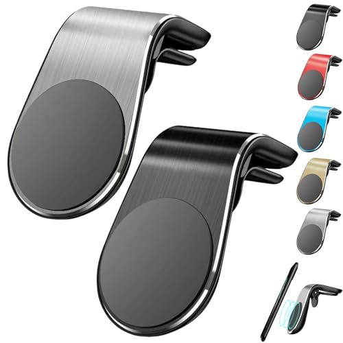 XUANXUANQZ Joyeloo Handyhalterung, Magnethalterung für Handynavigation, L-förmige, drehbare Autohalterung, Universal-Handyhalterung mit Magnet (Schwarz+Silber) von XUANXUANQZ