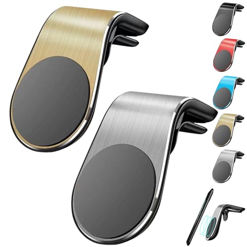 XUANXUANQZ Joyeloo Handyhalterung, Magnethalterung für Handynavigation, L-förmige, drehbare Autohalterung, Universal-Handyhalterung mit Magnet (Silber+Gold) von XUANXUANQZ