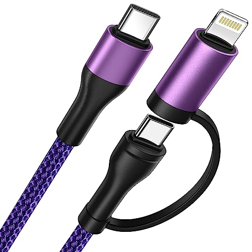 Multi USB Kabel, 2 in 1 Universal Ladekabel 2M 60W Schnellladekabel USB C Lightning Kabel für iPhone 15 Pro Max, iPad/iPad Pro/iPad Air/iPad Mini, Samsung S23/S24, Pixel 7/8, Huawei, Sony, LG, Oneplus von XUDUO