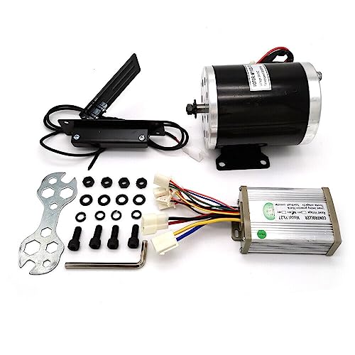 Elektromotor Set 36V DC 800W,Bürstenmotor Elektromotor mit Steuerung Pedal, Controller für Go-Karts Roller E-Bikes von XUEMANSHOP