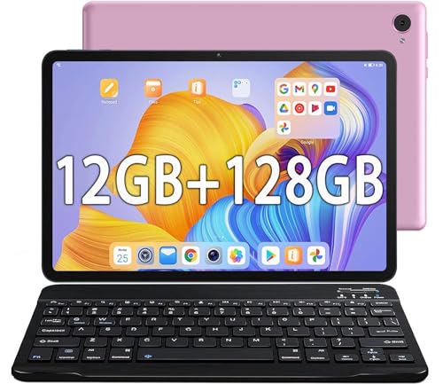XUEMI Tablet 10 Zoll 12GB RAM+128GB ROM(1TB TF), Octa-Core, WiFi Tablet Android 13, 6000mAh Akku, Dual-Kamera 5+8MP, Widevine L1/3.5mm Klinke/Google Play/Typ-C/BT 5.0 Tablet PC (Rosa) von XUEMI
