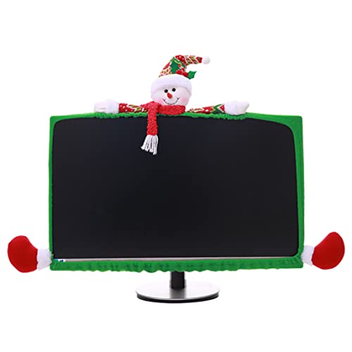 XUEYEGONGJI Computer Monitor Cover Elastic Computer Cover kreativer Tuchabdeckung Weihnachtsdekorationen für Home Office Decor (Snowman) von XUEYEGONGJI