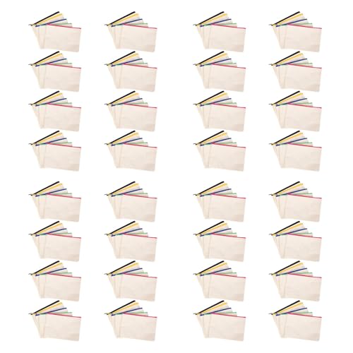 160 Stück Leinwand Kosmetik Tasche Leinwand Reiß Verschluss Tasche Bleistift Etui DIY Hand Gefertigte Tasche DIY Handwerks Schule Multi Farbe Reiß Verschluss von XUJIAN